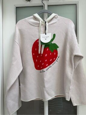 kate spade for Target Pink Hoodie Sweater with Red Strawberry Graphic